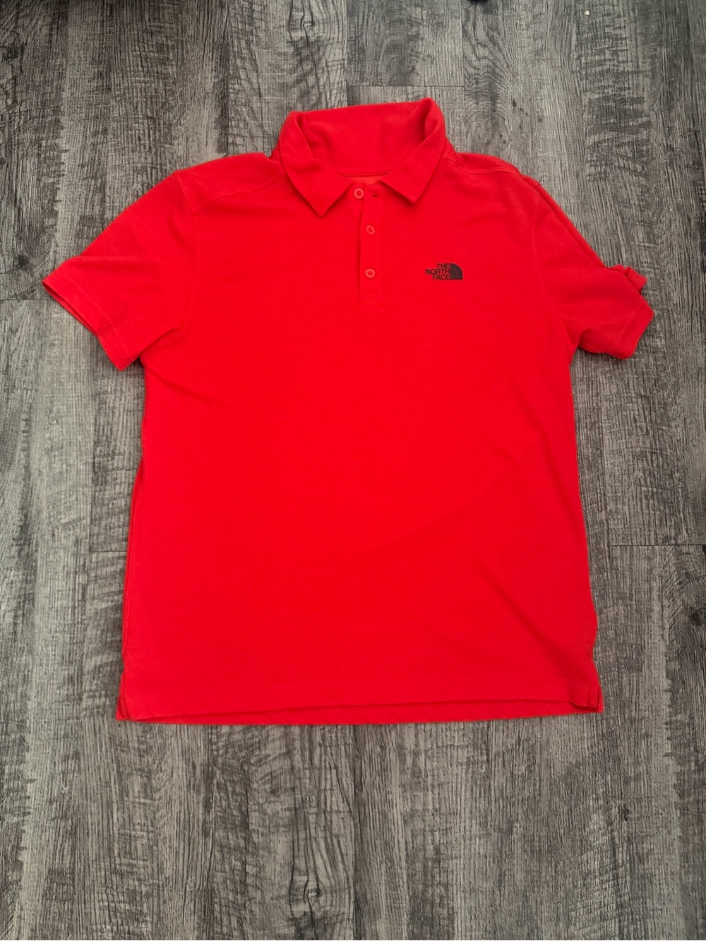 The North Face Men's Bright Red Polo with Chest Logo